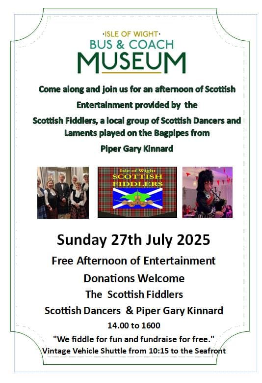 Sunday 27th July - Scottish entertainment at the IW Bus Museum